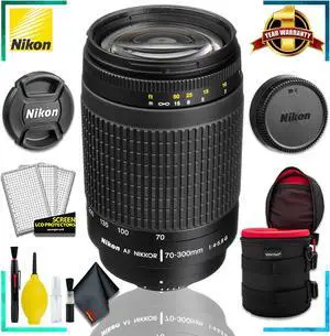 Nikon AF NIKKOR 70-300mm f.4-5.6G (Intl Model) + 6 inch Vivitar Premium Lens Case + Cleaning Kit
