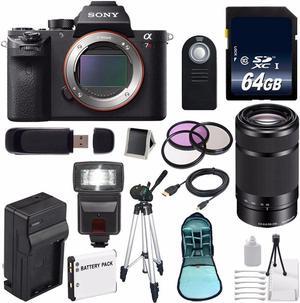 Sony Alpha a7R II Mirrorless Digital Camera (International Model ) + Sony E 55-210mm f/4.5-6.3 OSS E-Mount Lens (Black) + 49mm 3 Piece Filter Kit 6AVE Bundle 113
