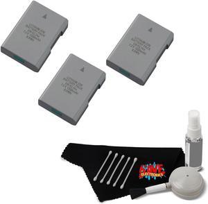 (3) EN-EL14A Rechargeable Li-Ion Battery + MicroFiber Cloth + Deluxe Cleaning Kit