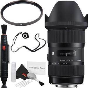Sigma 18-35mm f/1.8 DC HSM Art Lens for Nikon # 210-306 + 72mm UV Filter + Lens Pen Cleaner + Deluxe Cleaning Kit + Lens Cap Keeper Bundle