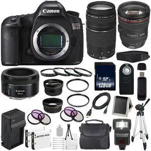 Canon EOS 5DS DSLR Camera (International Model) 0581C002 + EF 24-105mm f/4L IS USM Lens + Canon EF 75-300 III Bundle