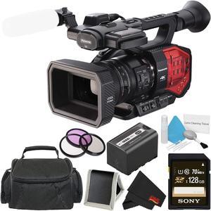 Panasonic AG-DVX200 4K Handheld Camcorder - Bundle with 64GB Memory Card + Carrying Case + More