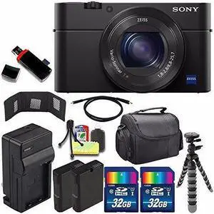Sony Cyber-shot DSC-RX100M4 IV Digital Camera + Extra battery + Charger + 32GB Bundle 6 - International Version (No Warranty)