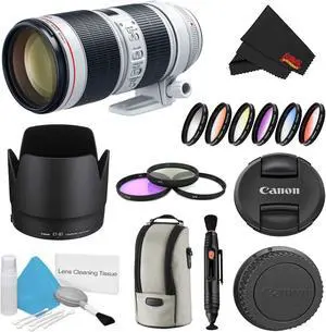 Canon EF 70-200mm f/2.8L is III USM Lens Bundle w/ 3 Piece Filter Kit and Color Multicoated 6 Piece Filter Kit (International Model)