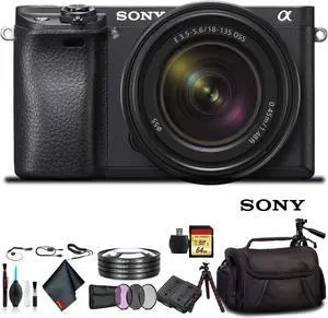 Sony Alpha a6500 Mirrorless Camera with 16-50mm Lens ILCE6500KIT With Soft Bag, Lens Filters, Tripod, Additional Battery, 64GB Memory Card, Card Reader , Plus Essential Accessories