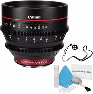 Canon CN-E 85mm T1.3 L F Cine Lens (International Model ) + Deluxe Cleaning Kit + Lens Cap Keeper 6AVE Bundle 2