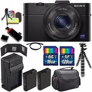 Sony Cyber-shot DSC-RX100M2 Digital Camera + Extra battery + Charger + 144GB Bundle 12 - International Version (No Warranty)