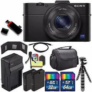 Sony Cyber-shot DSC-RX100M2 Digital Camera + Extra battery + Charger + 96GB Bundle 4 - International Version (No Warranty)