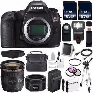 Canon EOS 5DS DSLR Camera (International Model) 0581C002 + EF 24-70mm f/4L IS Lens + EF 50mm f/1.8 STM Lens Bundle