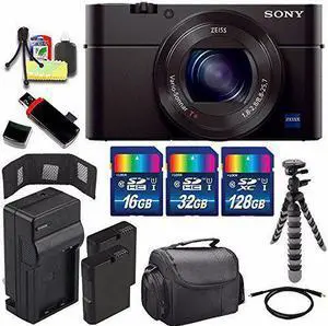 Sony Cyber-shot DSC-RX100M3 Digital Camera + Extra battery + Charger + 176GB Bundle 13 - International Version (No Warranty)