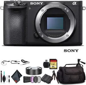Sony Alpha a6500 Mirrorless Camera ILCE6500/B With Soft Bag, Tripod, Additional Battery, 64GB Memory Card, Card Reader , Plus Essential Accessories