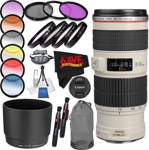 Canon EF 70-200mm f/4L IS USM Lens International Version (No Warranty) Professional Accessory Combo