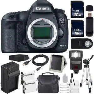 Canon EOD 5D III Digital Camera International Model + LP-E6 Battery + 32GB Card + 16GB SDHC Memory Card Bundle