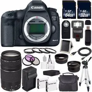 Canon EOD 5D III Digital Camera International Model + Canon EF 75-300 III + 32GB SDHC Card Bundle