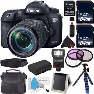 Canon EOS 7D Mark II (International Model) with 18-135mm f/3.5-5.6 IS USM Lens & W-E1 Wi-Fi Adapter 9128B135 + 64GB SDXC Class 10 Memory Card + LP-E6 Replacement Lithium Ion Battery + Carrying Case