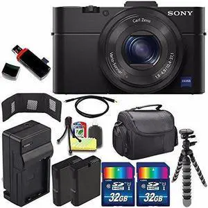 Sony Cyber-shot DSC-RX100M2 Digital Camera + Extra battery + Charger + 32GB Bundle 6 - International Version (No Warranty)