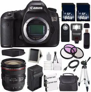 Canon EOS 5DS DSLR Camera (International Model) 0581C002 + Canon EF 24-70mm f/4L IS USM Lens + LP E6 Battery Bundle