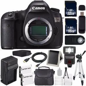 Canon EOS 5DS DSLR Camera (International Model) 0581C002 + LP-E6 Battery + 32GB Card + 16GB Card Bundle