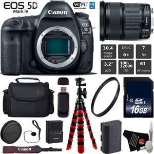 Canon EOS 5D Mark IV DSLR Camera with 24-105mm is STM Lens + Tripod + Wireless Remote + UV Protection Filter + Case + Wrist Strap + Card Reader - Intl Model