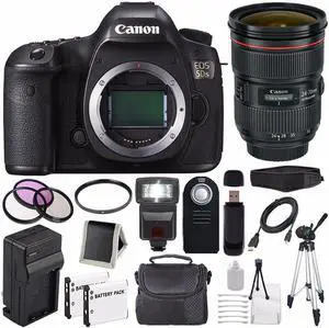 Canon EOS 5DS DSLR Camera (International Model) 0581C002 + EF 24-70mm f/2.8L II USM Lens + LP-E6 Battery Bundle