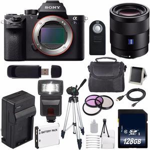 Sony Alpha a7S II a7S Mark II a7SII ILCE7SM2/B Mirrorless Digital Camera (International Model ) + Sony Sonnar T FE 55mm f/1.8 ZA Lens + 49mm Filter Kit 6AVE Bundle 104