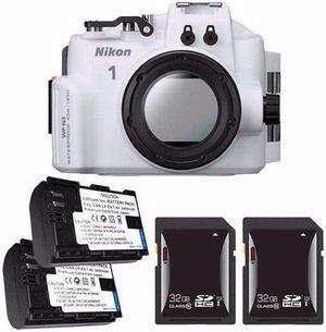 Nikon WP-N3 Waterproof Housing for Nikon 1 J4 or S2 Camera and NIKKOR 11-27.5mm or 10-30mm Lens + EN-EL22 Battery + 32GB SDHC Card Saver Bundle
