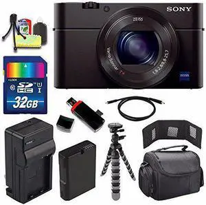 Sony Cyber-shot DSC-RX100M3 Digital Camera + Extra battery + Charger + 32GB Bundle 2 - International Version (No Warranty)