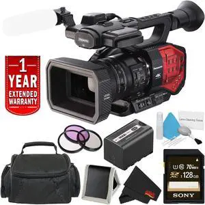 Panasonic AG-DVX200 4K Handheld Camcorder - Bundle with 1 Year Extended Warranty + 128GB Memory Card + Carrying Case + More