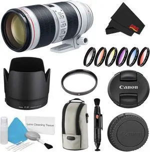 Canon EF 70-200mm f/2.8L is III USM Lens Bundle w/UV Filter and Color Multicoated 6 Piece Filter Kit (International Model)