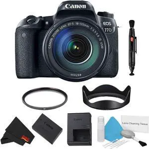 Canon EOS 77D DSLR Camera with 18-135mm Lens Bundle (Intl Model)