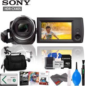 Sony HDR-CX405 HD Handycam with Memory Card Kit, Carrying Case, Tripod, LED Light, Editing Software and Cleaning Kit