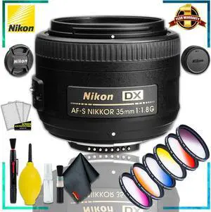 Nikon AF-S DX NIKKOR 35mm f/1.8G Lens + Vivitar Graduated Color Filter Kit + Cleaning Kit