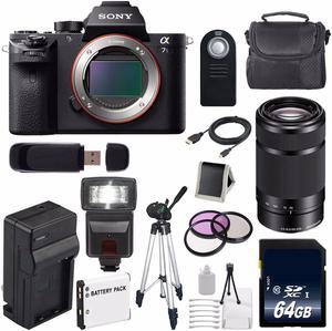Sony Alpha a7S II a7S Mark II a7SII ILCE7SM2/B Mirrorless Digital Camera (International Model ) + Sony E 55-210mm f/4.5-6.3 OSS E-Mount Lens (Black) + 49mm Filter Kit 6AVE Bundle 123