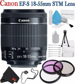 Canon EF-S 18-55mm f/3.5-5.6 IS STM Lens 8114B002 + 58mm 3 Piece Filter Kit + Lens Cap Keeper + Deluxe Starter Kit + Deluxe 3pc Lens Cleaning Kit Bundle