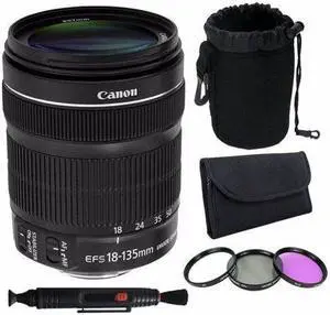 Canon EF-S 18-135mm f/3.5-5.6 IS STM Lens + 67mmFilter Kit + Lens Pen Cleaner + Deluxe Lens Pouch Bulk Packaging Saver Bundle