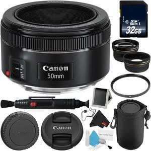 Canon EF 50mm f/1.8 STM Lens 0570C002 Professional Bundle - International Version