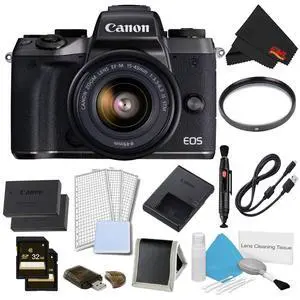 Canon EOS M5 Mirrorless Digital Camera with 15-45mm Lens Pro Bundle - Intl Model