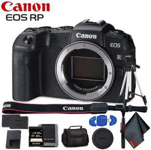 Canon EOS RP Mirrorless Digital Camera (Body Only) - Includes - Extra Battery Pack, Cleaning Kit, Memory Card Kit, Carrying Case + More