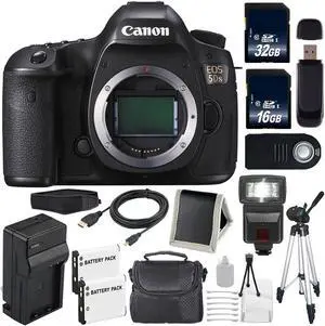 Canon EOS 5DS DSLR Camera (International Model) (0581C002) + LP-E6 Battery + 32GB Card + 16GB Card Bundle