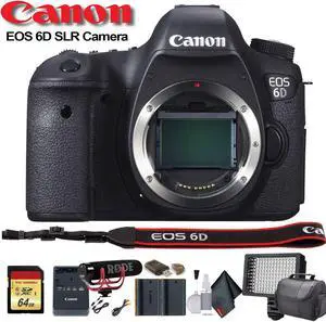 Canon EOS 6D DSLR Camera (8035B002) W/ Bag, Extra Battery, LED Light, Mic, Filters and More - Advanced Bundle