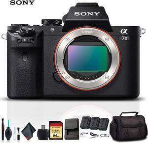 Sony Alpha a7 II Mirrorless Camera ILCE7M2/B With Soft Bag, Additional Battery, 64GB Memory Card, Card Reader , Plus Essential Accessories