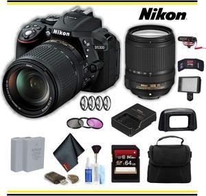 Nikon D5300 DSLR Camera with 18-140mm Lens Advanced Bundle W/ Bag, Extra Battery, LED Light, Mic, Filters and More - (Intl Model)