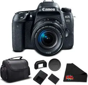 Canon EOS 77D DSLR Camera with 18-55mm Zoom Lens 24.2 MP CMOS - Essential Bundle - (Intl Model)