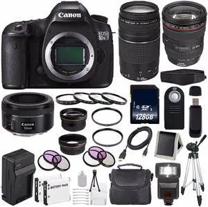 Canon EOS 5DS R DSLR Camera (International Model) 0582C002 + Canon EF 24-105mm f/4L IS USM Lens + Charger Bundle