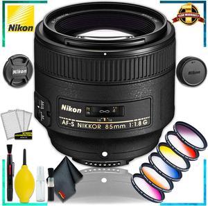 Nikon 85MM f.1.8G AF-S Lens (Intl Model) + Vivitar Graduated Color Filter Set + Cleaning Kit
