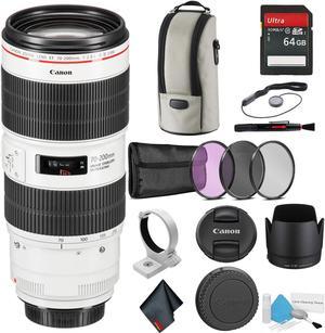 Canon EF 70-200mm f/2.8L IS III USM Telephoto Zoom Lens - Bundle with 64GB Memory Card
