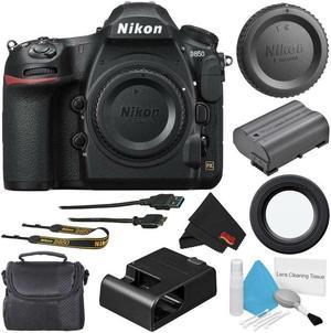Nikon D850 DSLR Camera (Body Only) 1585 (Intl Model) + Carrying Case + Deluxe Cleaning Kit + MicroFiber Cloth Bundle