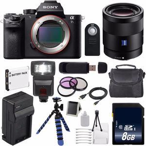 Sony Alpha a7S II a7S Mark II a7SII ILCE7SM2/B Mirrorless Digital Camera (International Model ) + Sony Sonnar T FE 55mm f/1.8 ZA Lens + 49mm Filter Kit 6AVE Bundle 95
