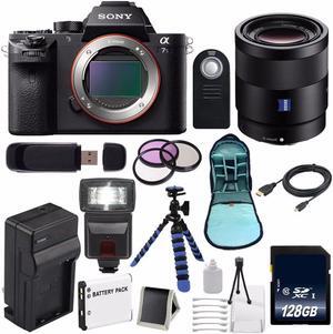 Sony Alpha a7S II a7S Mark II a7SII ILCE7SM2/B Mirrorless Digital Camera (International Model ) + Sony Sonnar T FE 55mm f/1.8 ZA Lens + 49mm Filter Kit 6AVE Bundle 89