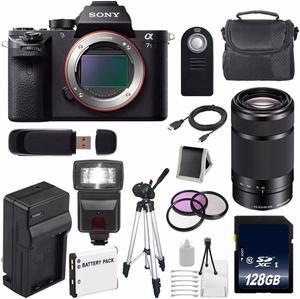 Sony Alpha a7S II a7S Mark II a7SII ILCE7SM2/B Mirrorless Digital Camera (International Model ) + Sony E 55-210mm f/4.5-6.3 OSS E-Mount Lens (Black) + 49mm Filter Kit 6AVE Bundle 124